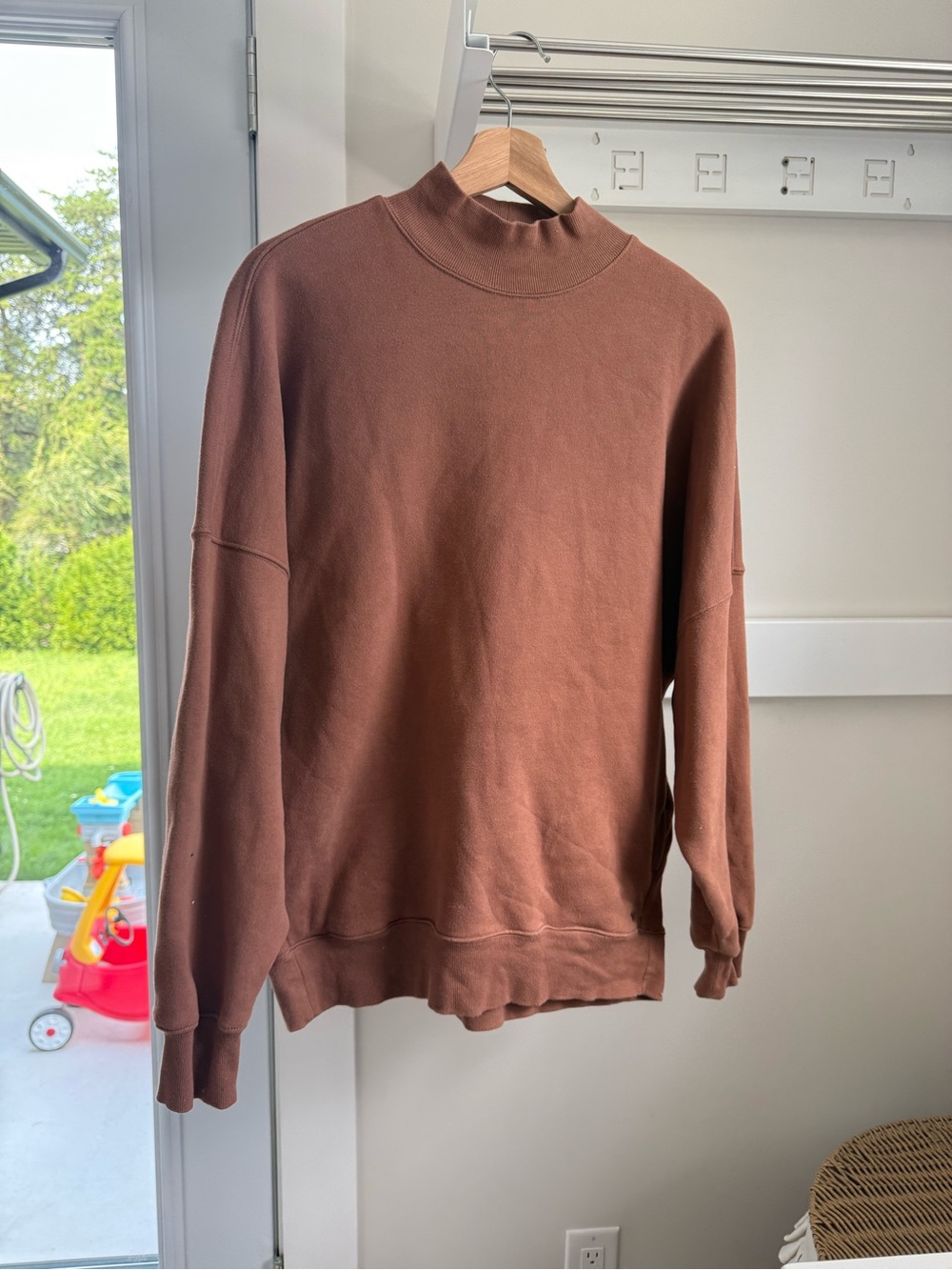 TNA Women's Brown Mock Neck Sweater